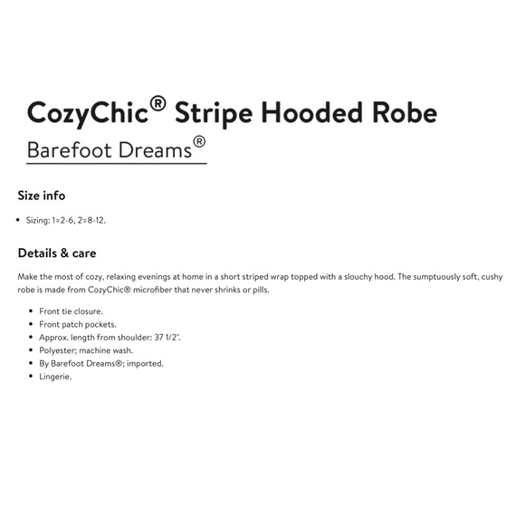 Barefoot Dreams Cozy Chic® Stripe Hooded Robe - Picture 11 of 11